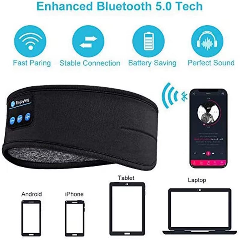 Wireless Bluetooth Speaker Headscarf Wireless Music Sleep Headset Sports Headband Built-In Sleep Music Eye Mask Travel Headset